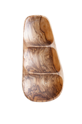 Olive Wood 3-Compartment Serving Tray