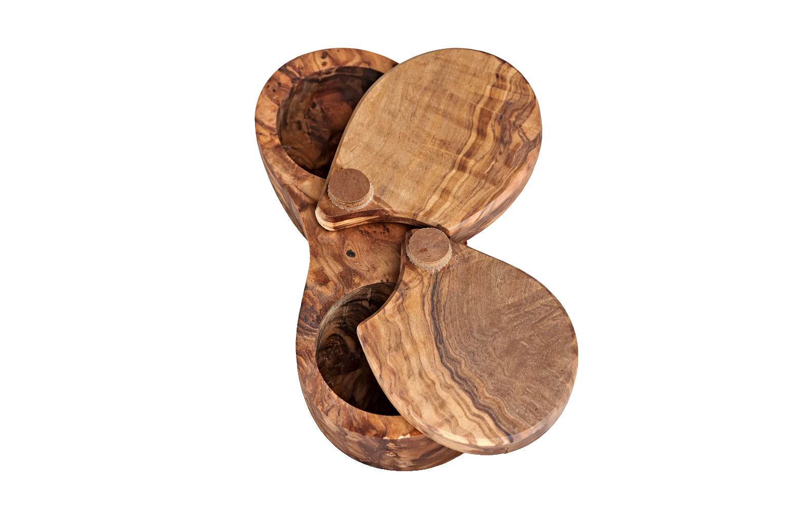 Handcrafted Olive Wood Double Spice Box