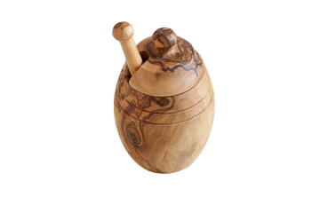 Olive Wood Honey Jar Set Large