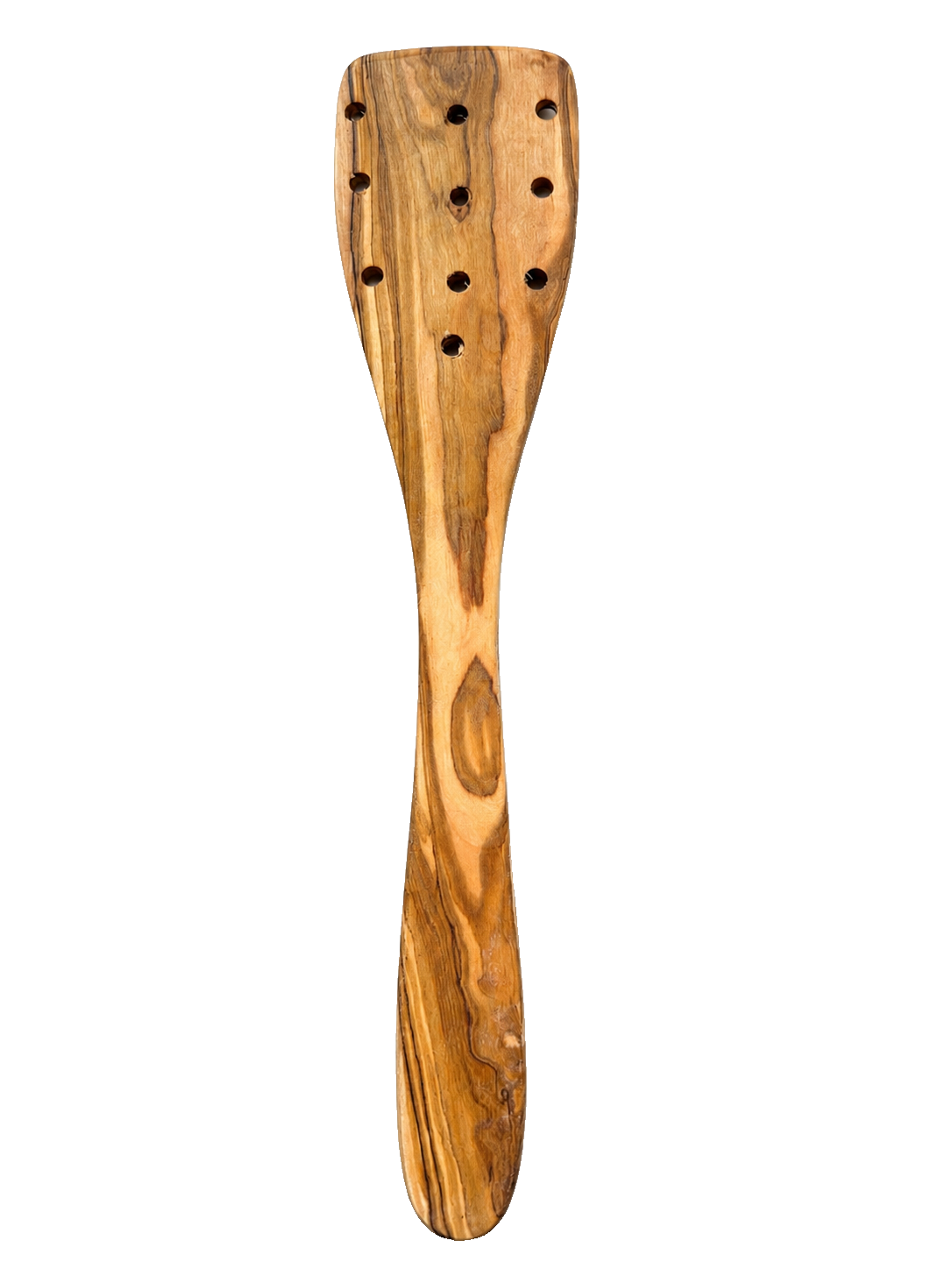 Olive wood slotted cooking spatula